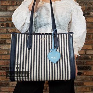 Kate Spade Market Stripe Blue Tote Multi Medium